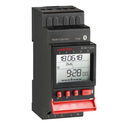 Digital timer för DIN-skena 1 växlande kontakt Bluetooth 230Vac 16A