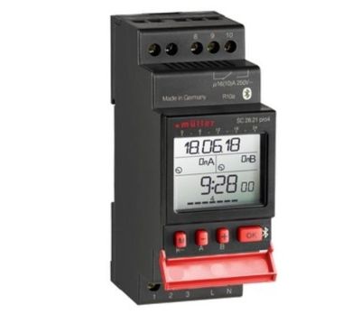 Digital timer för DIN-skena 2 växlande kontakter Bluetooth 230Vac 16A