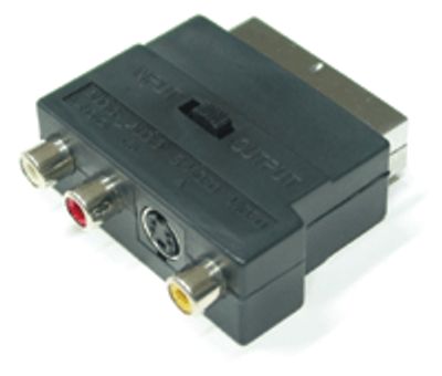 SCART-adapter med strömbrytare