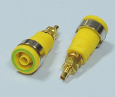 Säkerhetsbanaanhylsa 4mm gulgrön