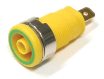 Säkerhetsbanaanhylsa 4mm gulgrön