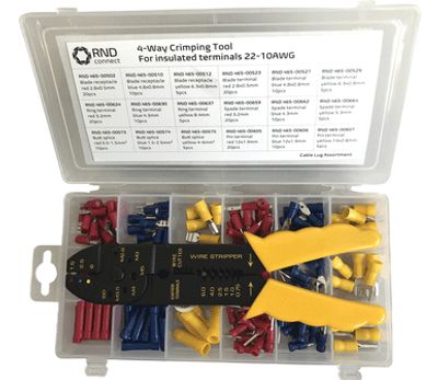 Kabelskruvsortiment 150 st 0,5-6mm² + pressverktyg (465-00699)