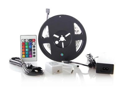 RGB-LED-ljusslinga med IR-fjärrkontroll IP20 12Vdc 3m