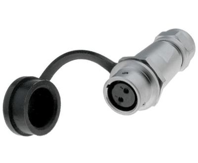 Vattentät förlängningskontakt IP67 2-polig hona