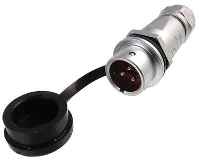 Vattentät förlängningskontakt IP67 3-polig hane