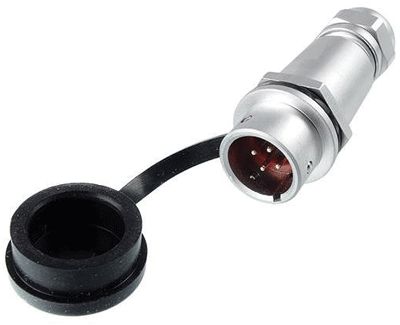 Vattentät förlängningskontakt IP67 4-polig hane