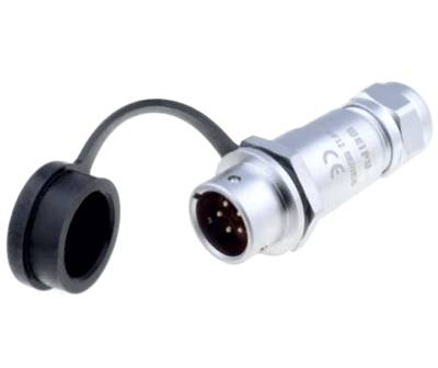 Vattentät förlängningskontakt IP67 5-polig hane