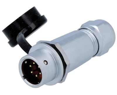 Vattentät förlängningskontakt IP67 6-polig hane