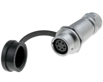 Vattentät förlängningskontakt IP67 6-polig hona