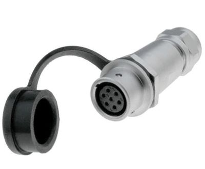 Vattentät förlängningskontakt IP67 7-polig hona
