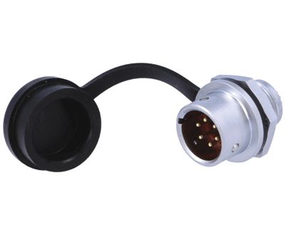 Vattentät chassikontakt IP67 6-polig hane