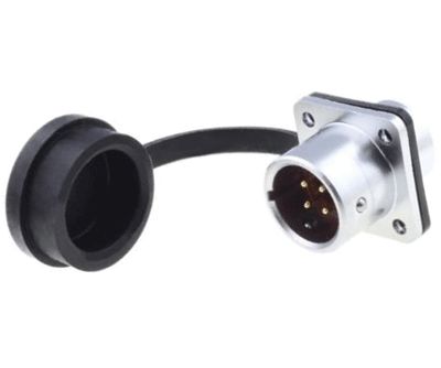 Vattentät chassikontakt IP67 4-polig hane