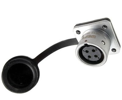 Vattentät chassikontakt IP67 4-polig hona
