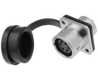 Vattentät chassikontakt IP67 6-polig hane