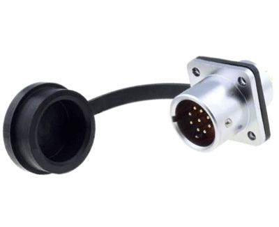 Vattentät chassikontakt IP67 9-polig hane