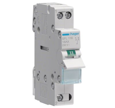 Spakbrytare för DIN-skena 1xON-ON 16A 230Vac