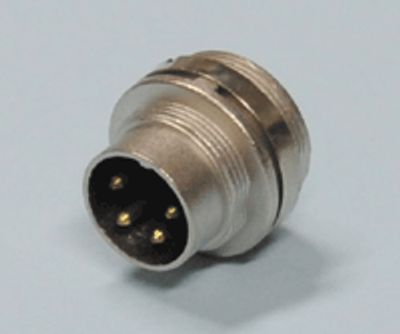 DIN-chassikontakt med skruvlåsning 4-polig hane