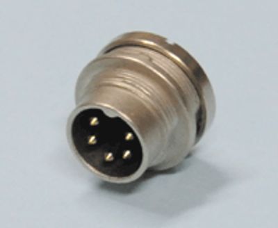 DIN-chassikontakt med skruvlåsning 5-polig 60° hane