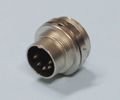 DIN-chassikontakt med skruvlåsning 5-polig 45° hane