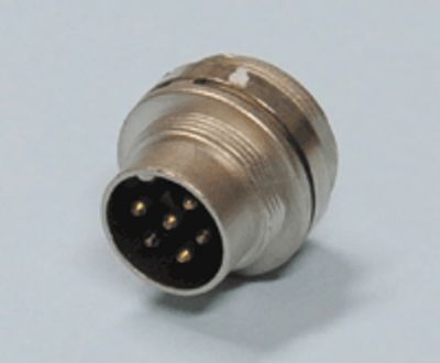 DIN-chassikontakt med skruvlåsning 6-polig hane