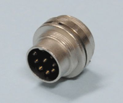 DIN-chassikontakt med skruvlåsning 8-polig U hane