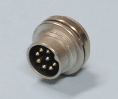 DIN-chassikontakt med skruvlåsning 8-polig hane