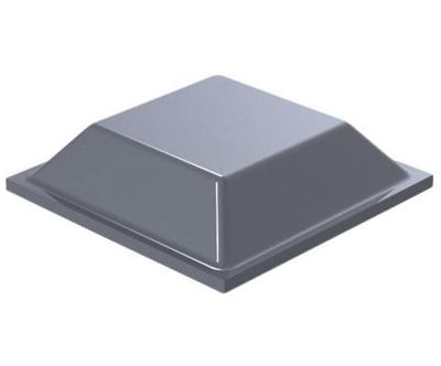 Gummifot med klister 12,7x12,7x3,1mm grå