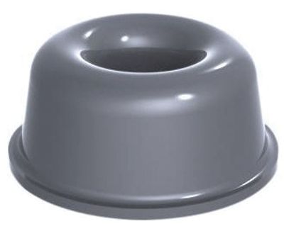 Gummipote med klisterfäste 22,3x10,1mm grå