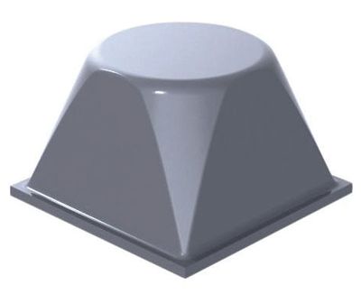 Gummipote med klisterfäste 20,6x20,6x13,2 mm grå