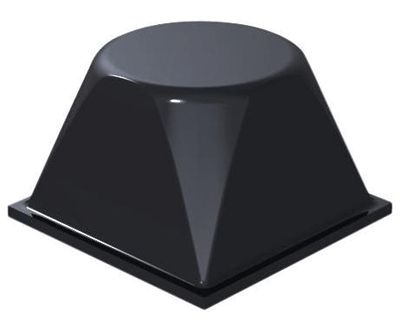 Gummifot med klister 20,6x20,6x13,2mm svart