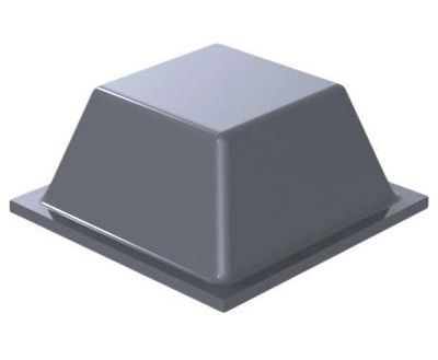 Gummipote med klisterfäste 12,6x12,6x5,8mm grå