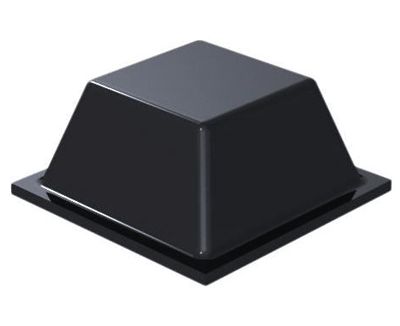 Gummitass med klisterfäste 12,6x12,6x5,8mm svart