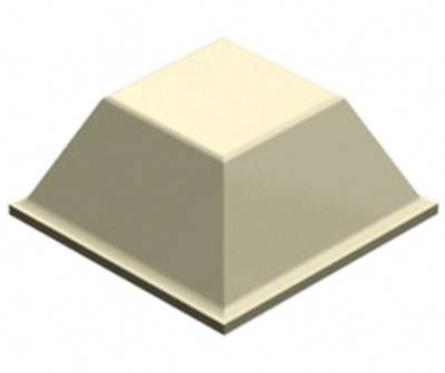 Gummifot med klister 12,7x12,7x5,8mm vit