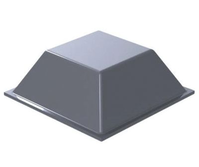 Gummifot med klister 20,5x20,5x7,5mm grå