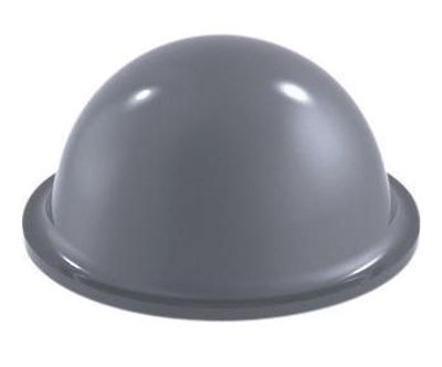 Gummipäls med klisterfäste 16x7,9mm grå *