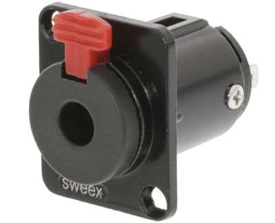 Stereojack 6,3 mm med låsning (XLR-uttag) metall svart