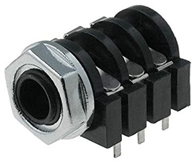 Stereojack 6,3 mm för kretskort isolerad/med strömbrytare (JC-215)