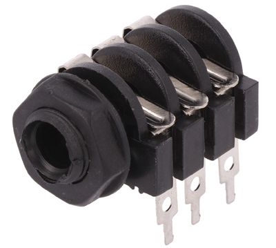 Stereo jack 6,3 mm för kretskort isolerad/med strömbrytare (JC-214)