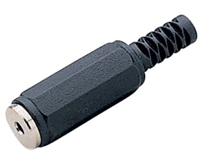 Förlängningsjack 2,5 mm stereo plast svart (205-01345)