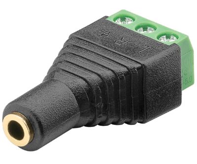 Förlängningsjack 3,5 mm stereo förgylld med skruvanslutning