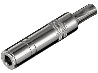 Förlängningsjack 6,3 mm stereo metall