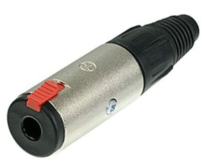 Förlängningsjack 6,3 mm stereo metall/låsning grå (NJ3FC6)