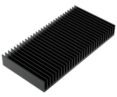 Kylplatta 0,98°K/W 100x200x25mm svart (SK42-100SA)