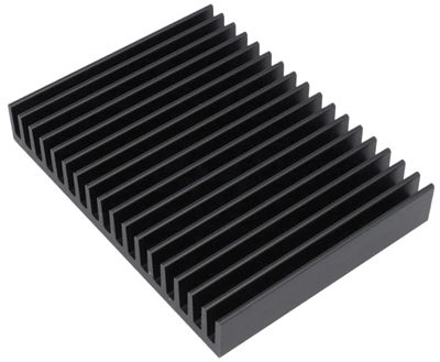 Kylplatta 2,5°K/W 75x100x15mm svart (SK81-75SA)