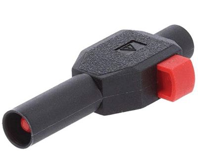 Säkerhetsbananplugg 4mm fjäderfäste svart