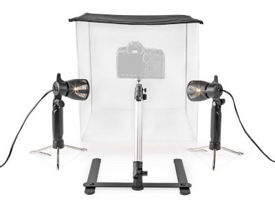 Fotostudio med LED-lampor 430x415x410mm