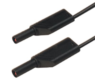 4 mm säkerhetsbananmätningskabel PVC 200 cm svart