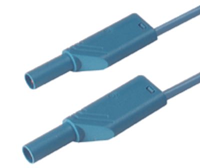 4 mm säkerhetsbananmätningskabel PVC 200 cm blå