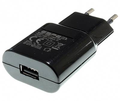 USB-strömadapter 5Vdc 2,1A 10,5W USB-A svart