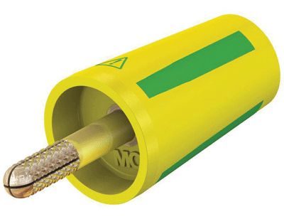 Säkerhetsbananhylladapter 4mm gulgrön (24.0160-20) *